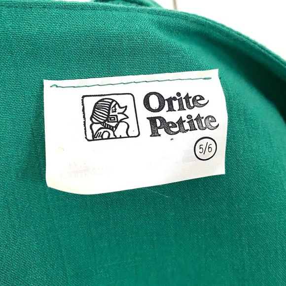 Vintage 80s Teal Dress By Orite Petite - Picture 6 of 6